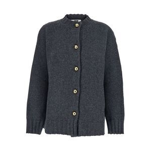 Grifoni Women Grey Jacket With Ribbed Trims And Dropped Shoulders In Wool Woman